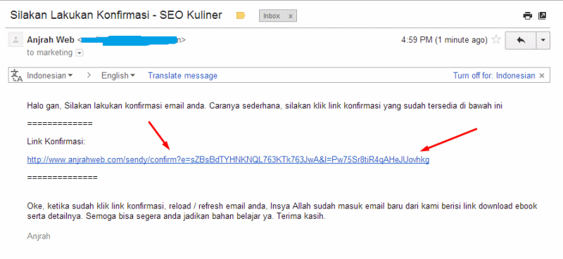 Animasi Gift Konfirmasi Email