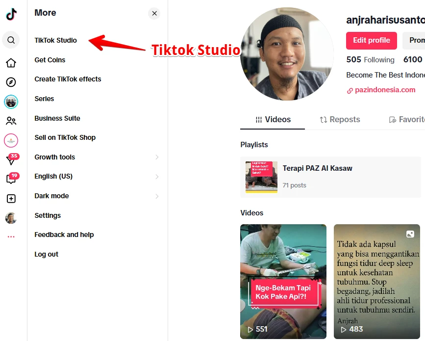 Klik tiktok studio SEO Tiktok Anjrah agar video tiktok banyak dilihat
