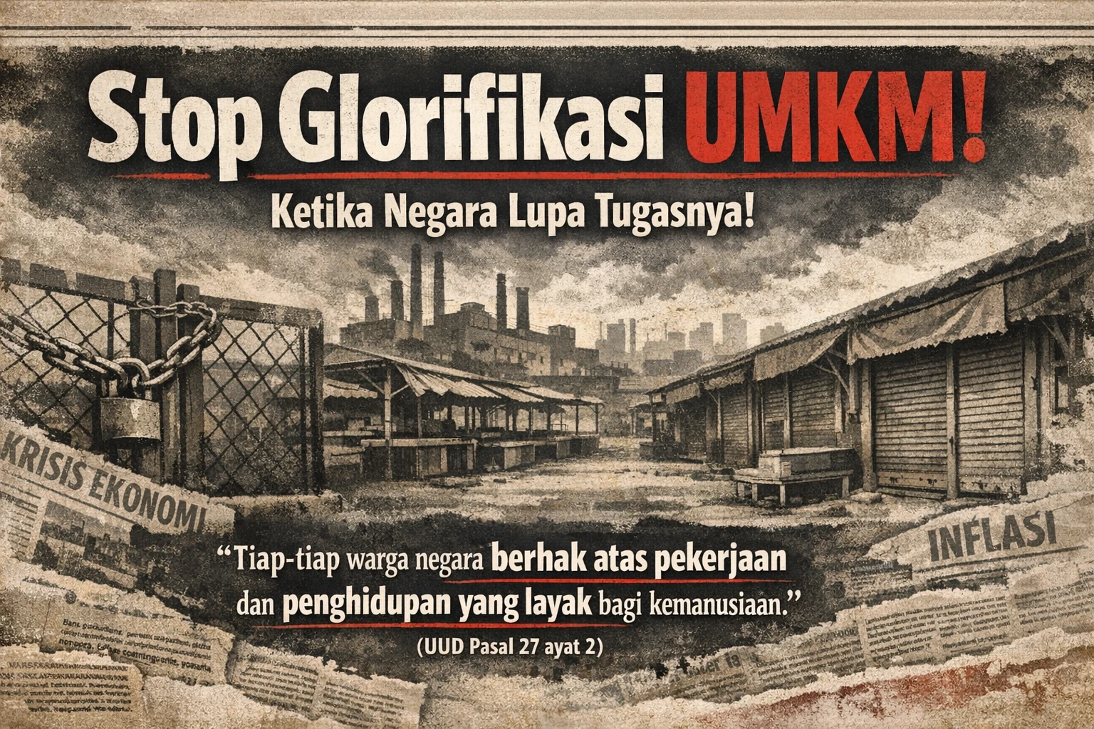 webp kritik pemerintah stop glorifikasi umkm undang undang pasal 27 ayat 2 pekerjaan yang layak