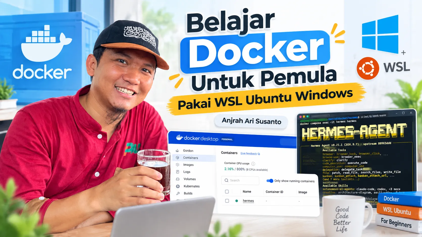 apa itu docker apakah docker bisa di install di wsl windows hermes